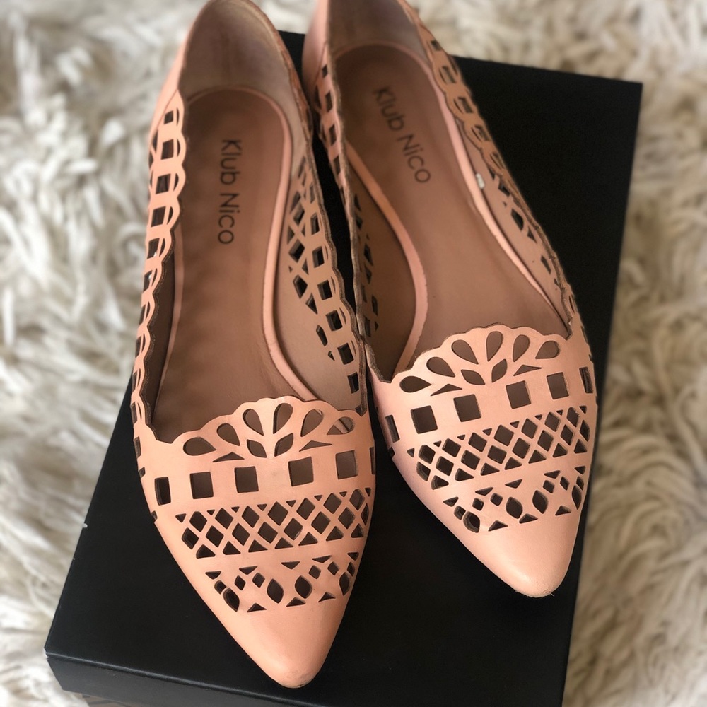 Klub Nico Blush Leather Flats